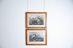 Pair of German Framed Engravings, "Die Loewin" & "Die Jungen Loewen", mid 19thc.