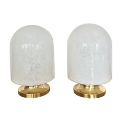 Pair of German Glashütte Limberg Leuchten Mushroom Table Lamps