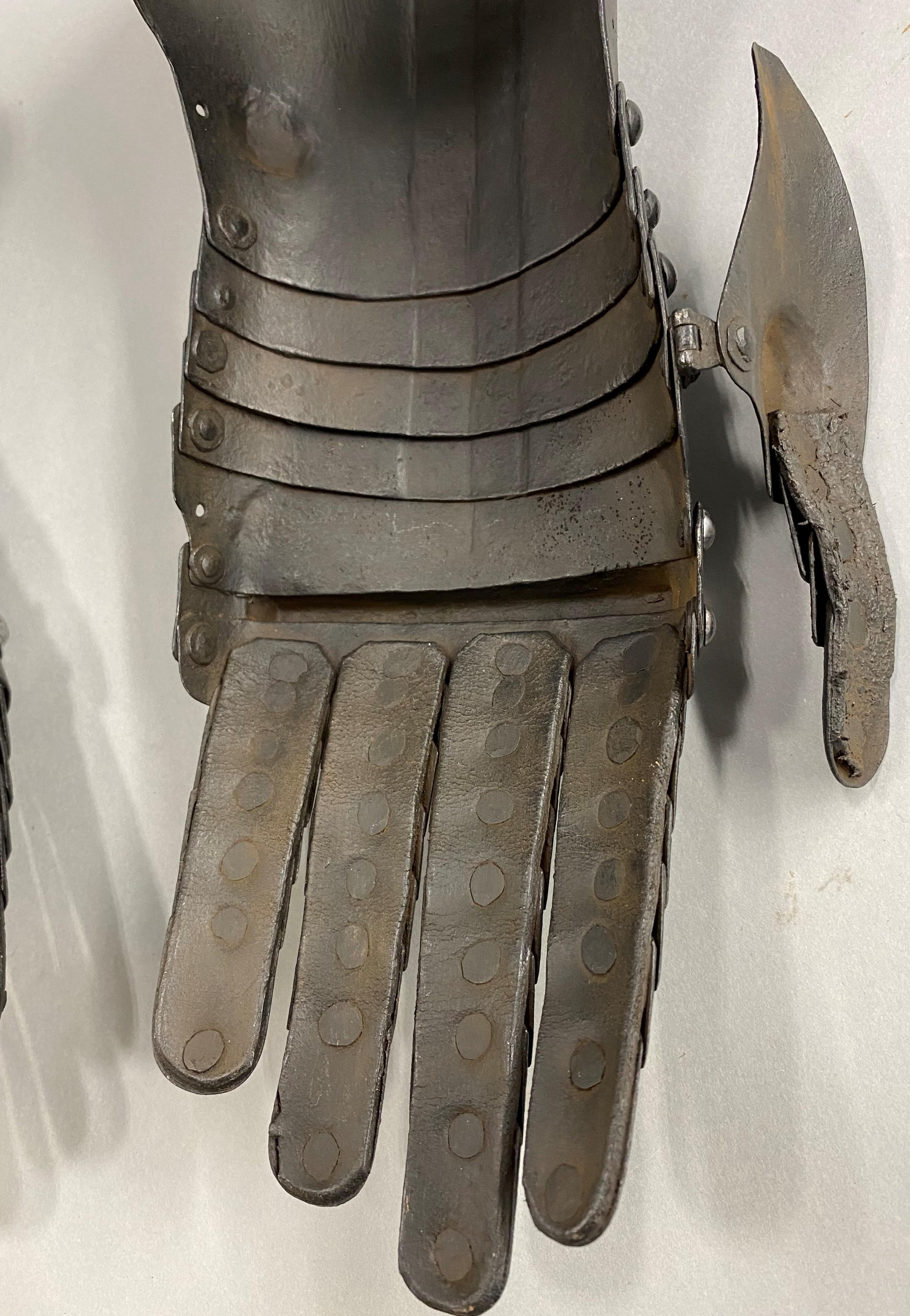 Pair of German Iron & Leather Gauntlets 9