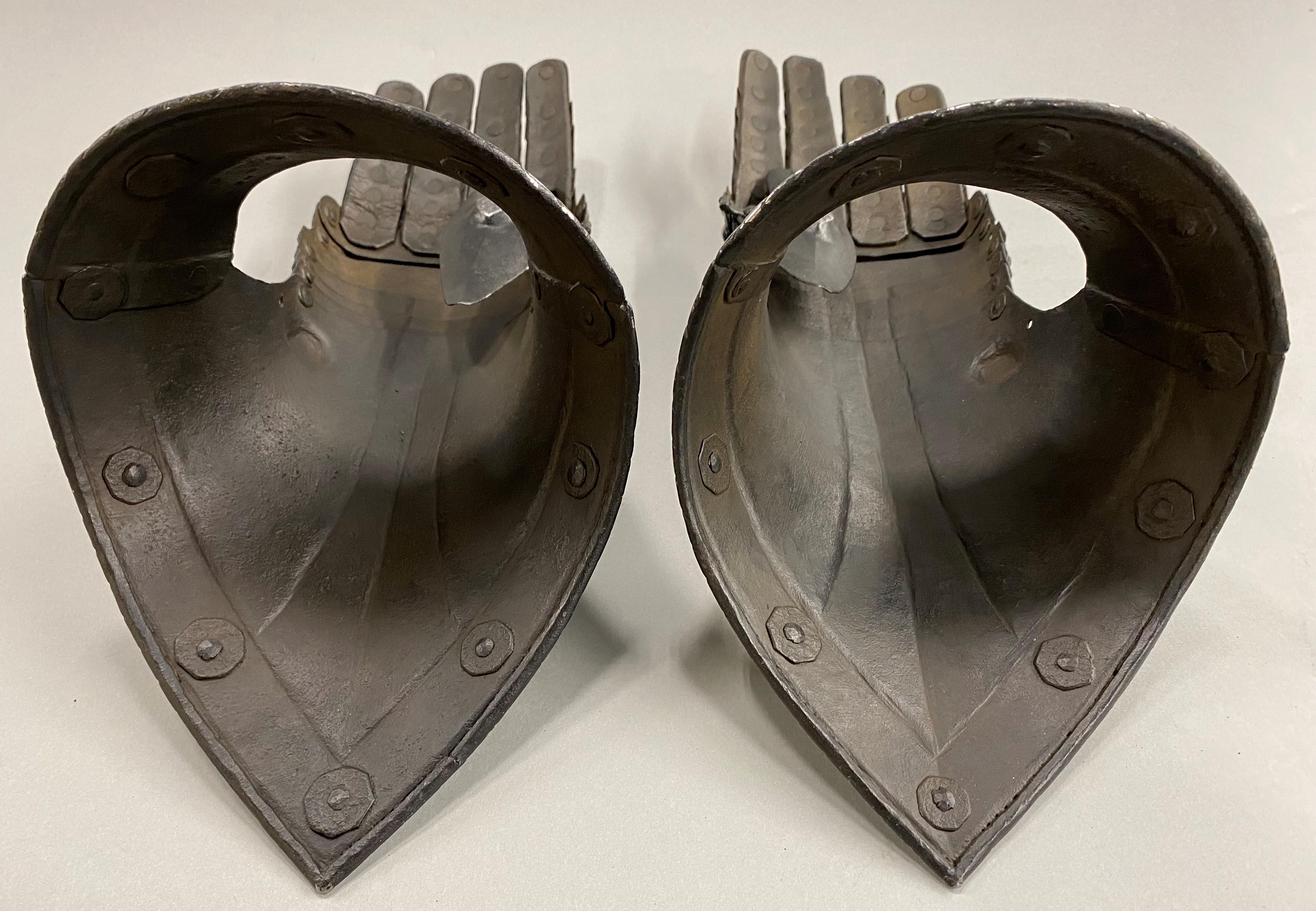 Pair of German Iron & Leather Gauntlets 14