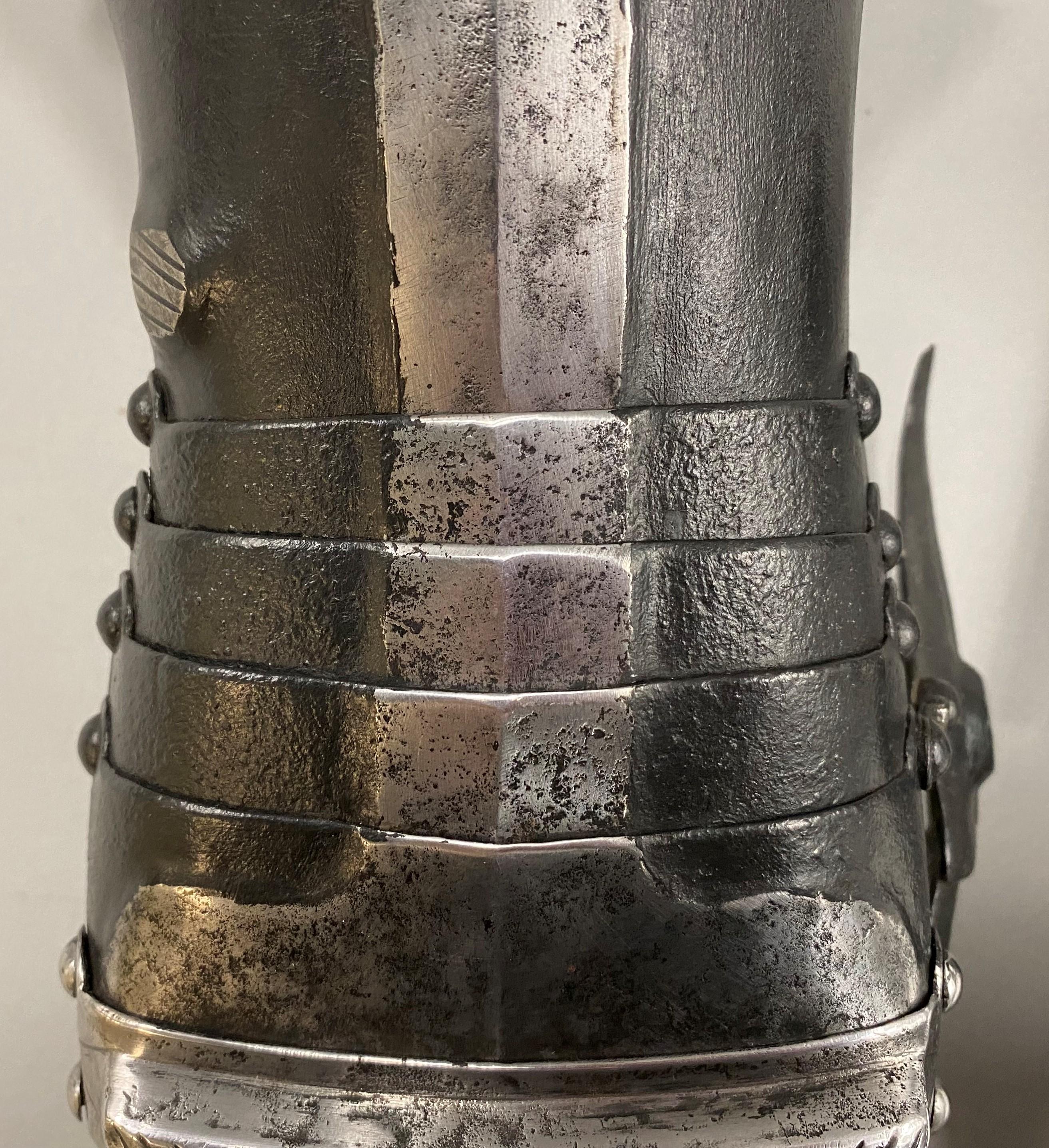 19th Century Pair of German Iron & Leather Gauntlets