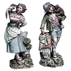 Paire de figurines en porcelaine allemande de Meissen Porcelain
