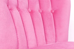 Pair of German Midcentury Pink Velvet Club Armchairs, 1960s