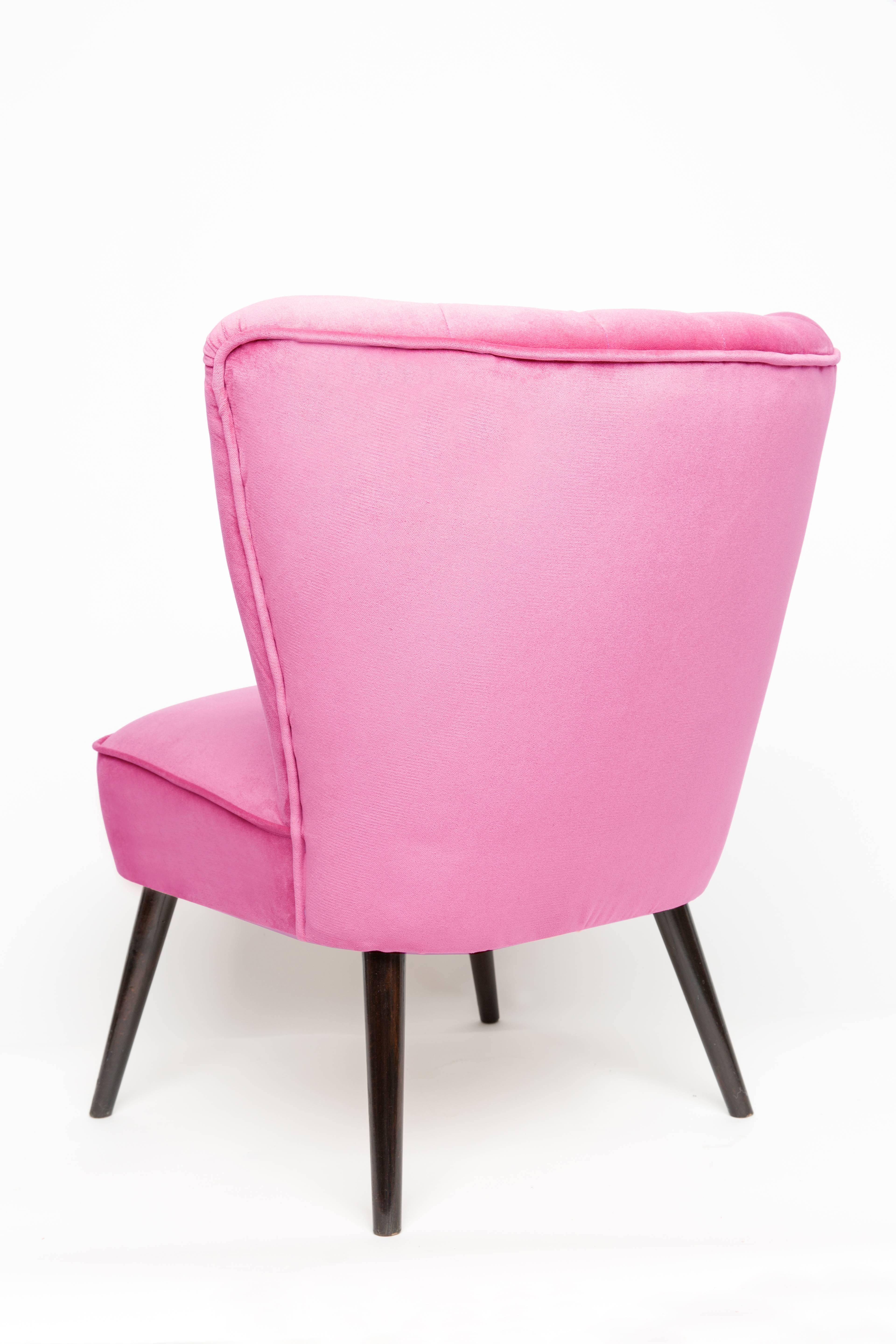 Mid-Century Modern Pair of German Midcentury Pink Velvet Club Armchairs, 1960s For Sale