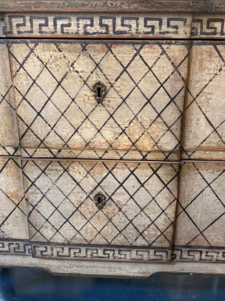 Wood Pair of German Neo-Classical Painted Bed Side Tables For Sale