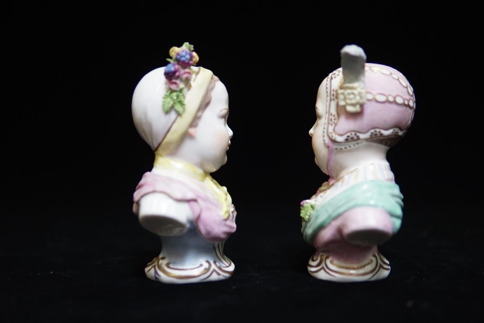 Pair of German Porcelain Bust of Babies 2