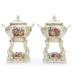 Pair of German Porcelain Pastille Incense Burners by KPM Berlin, 1820
