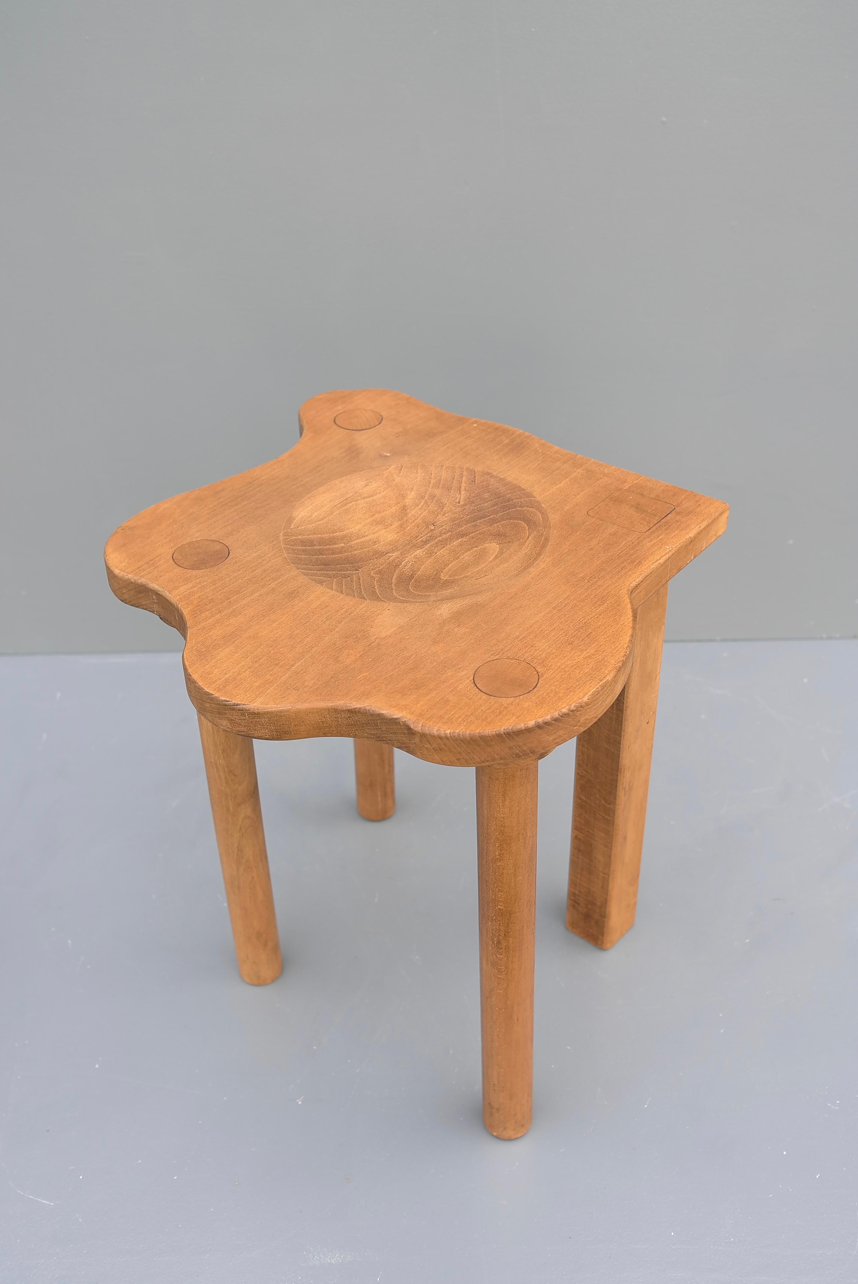 Mid-Century Modern Pair of German Postmodern Oak Work Stools by E.R.A Herbst For Sale