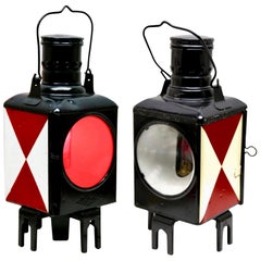 Pair of German Railway Lanterns by Osmeka Osnabruch
