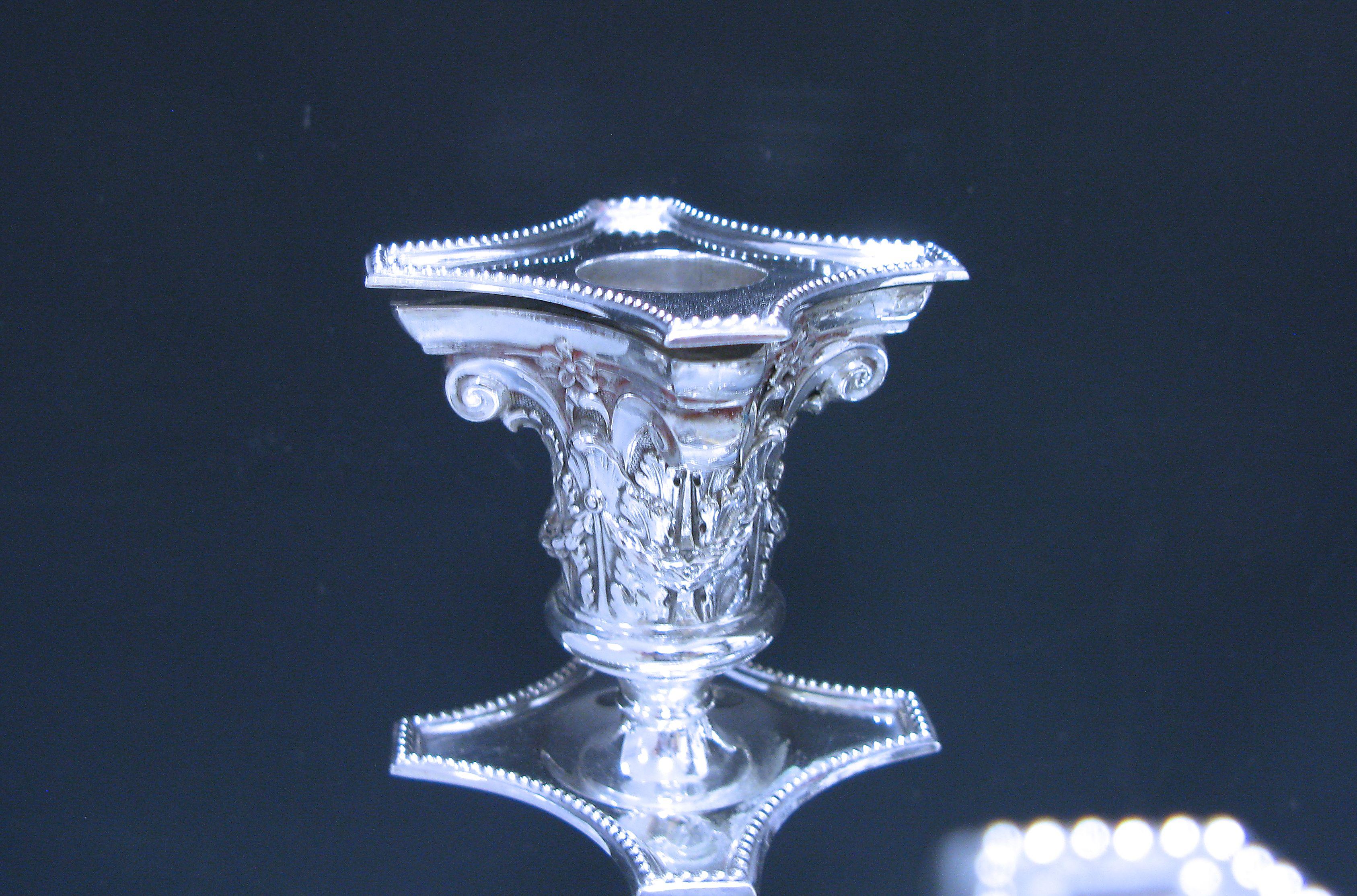 Pair of German Silver Five-Light Candelabra by Koch & Bergfeld For Sale 2