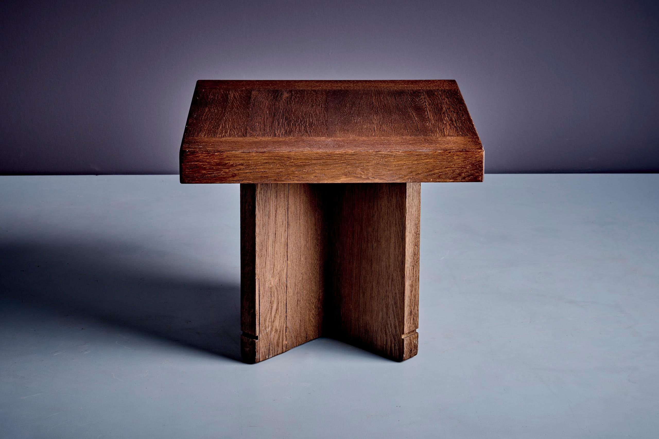 Pair of Studio Oak Side Tables For Sale 5