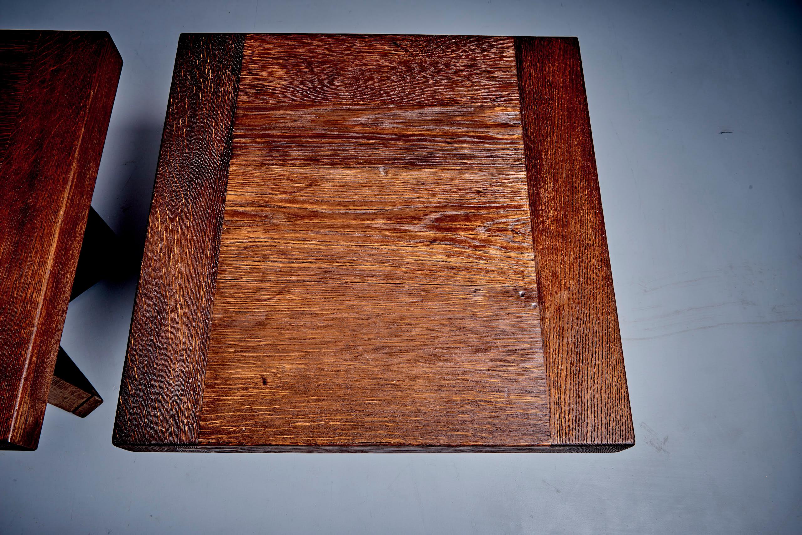 Pair of Studio Oak Side Tables For Sale 1