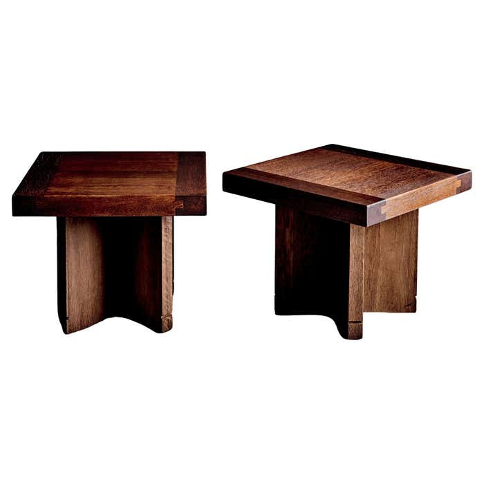 Pair of Studio Oak Side Tables For Sale at 1stDibs