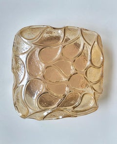 Pair of German Vintage Amber Glass Ceiling or Wall Lights Flush Mounts, 1960s