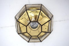 Paar deutsche Vintage mundgeblasenem Glas Decke oder Wand Lights Flush Mounts 1960s