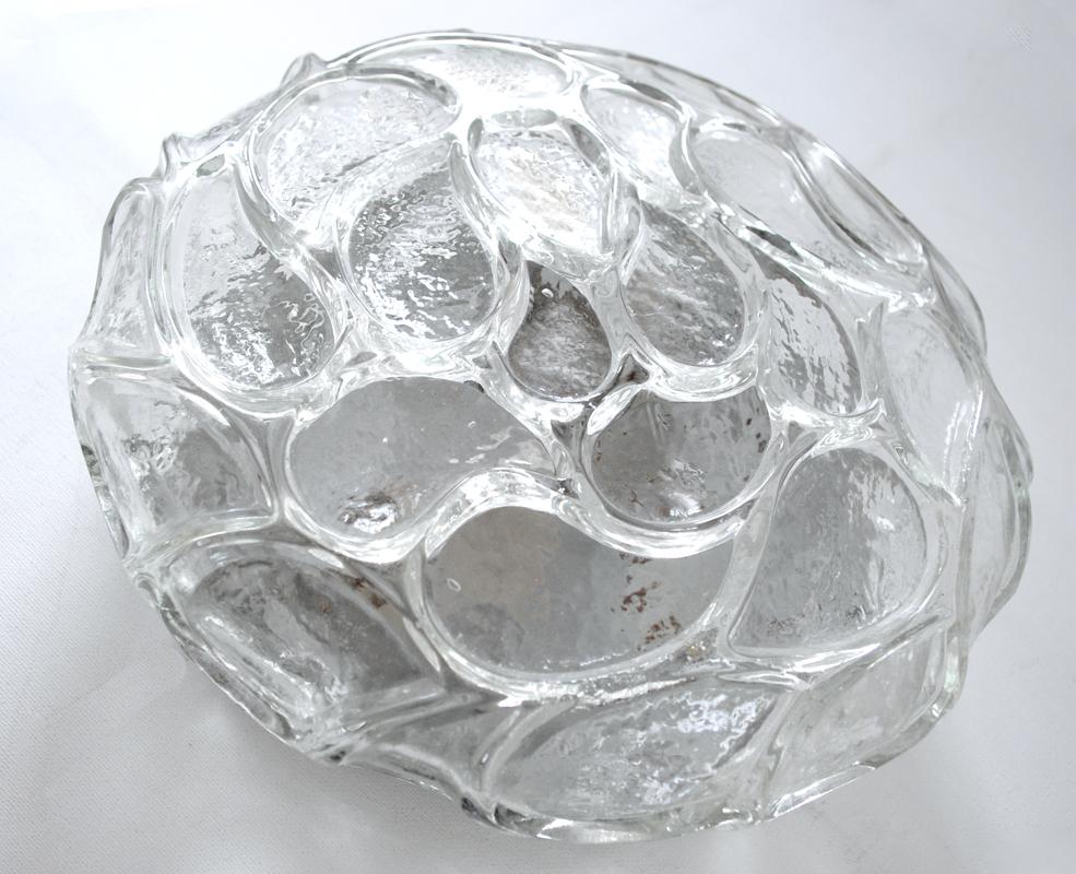 Mid-Century Modern Paire de plafonniers ou d'appliques en verre bullé d'époque allemande, 1960 en vente