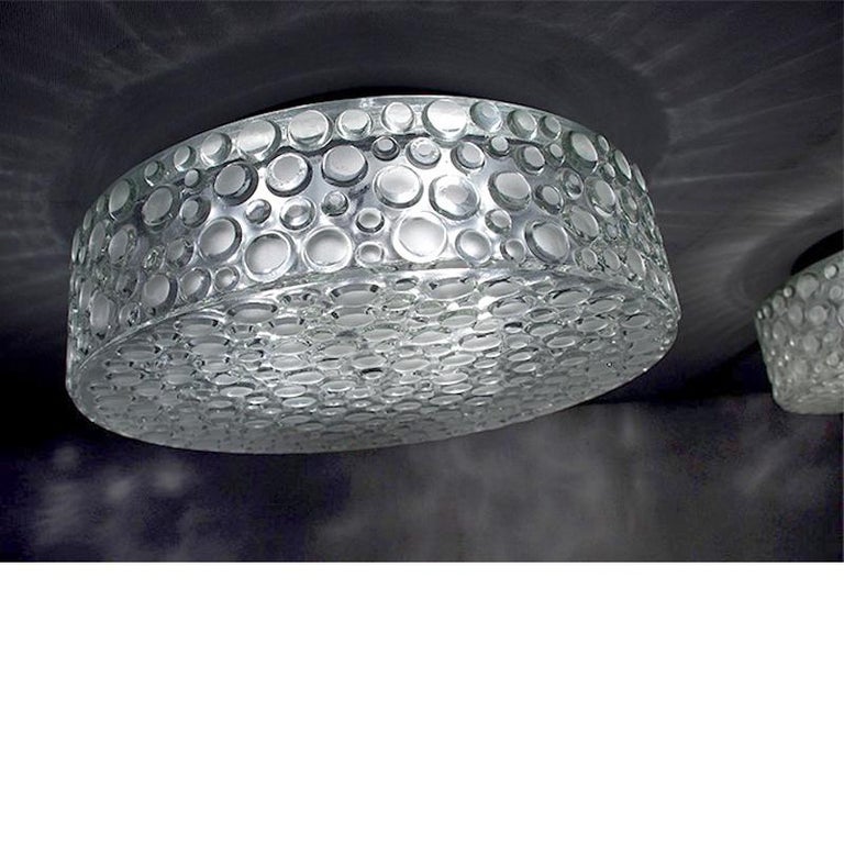 Pair of German Vintage Bubble Glass Ceiling or Wall Lights Flush Mounts, 1960s In Good Condition For Sale In Berlin, DE