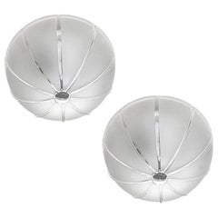 Pair of German Vintage Glass Wall Ceiling Lights Flushmounts, 1970s