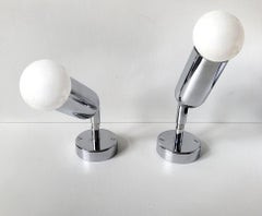 Pair of German Vintage Minimalist Adjustable Wall Lights Sconces, 1970s