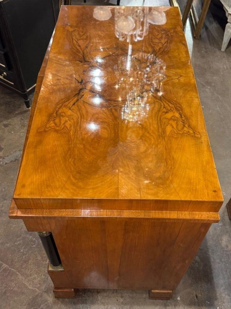 19th Century Pair of German Walnut Biedermeier Commodes with Ebony Details For Sale