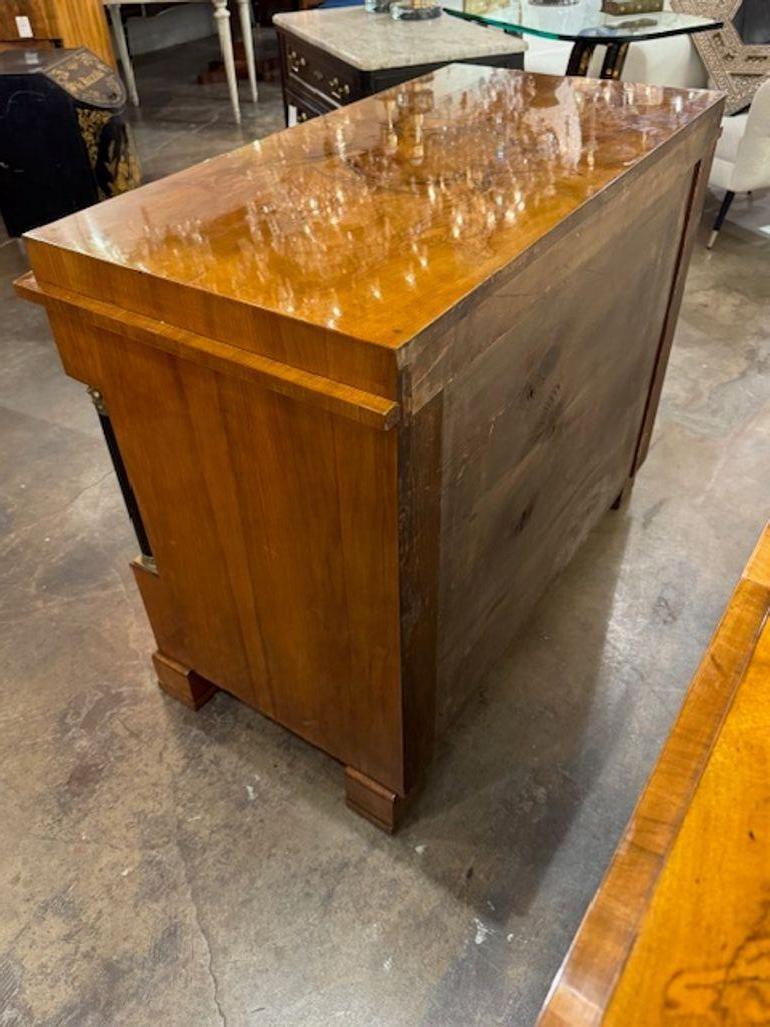 Pair of German Walnut Biedermeier Commodes with Ebony Details For Sale 2