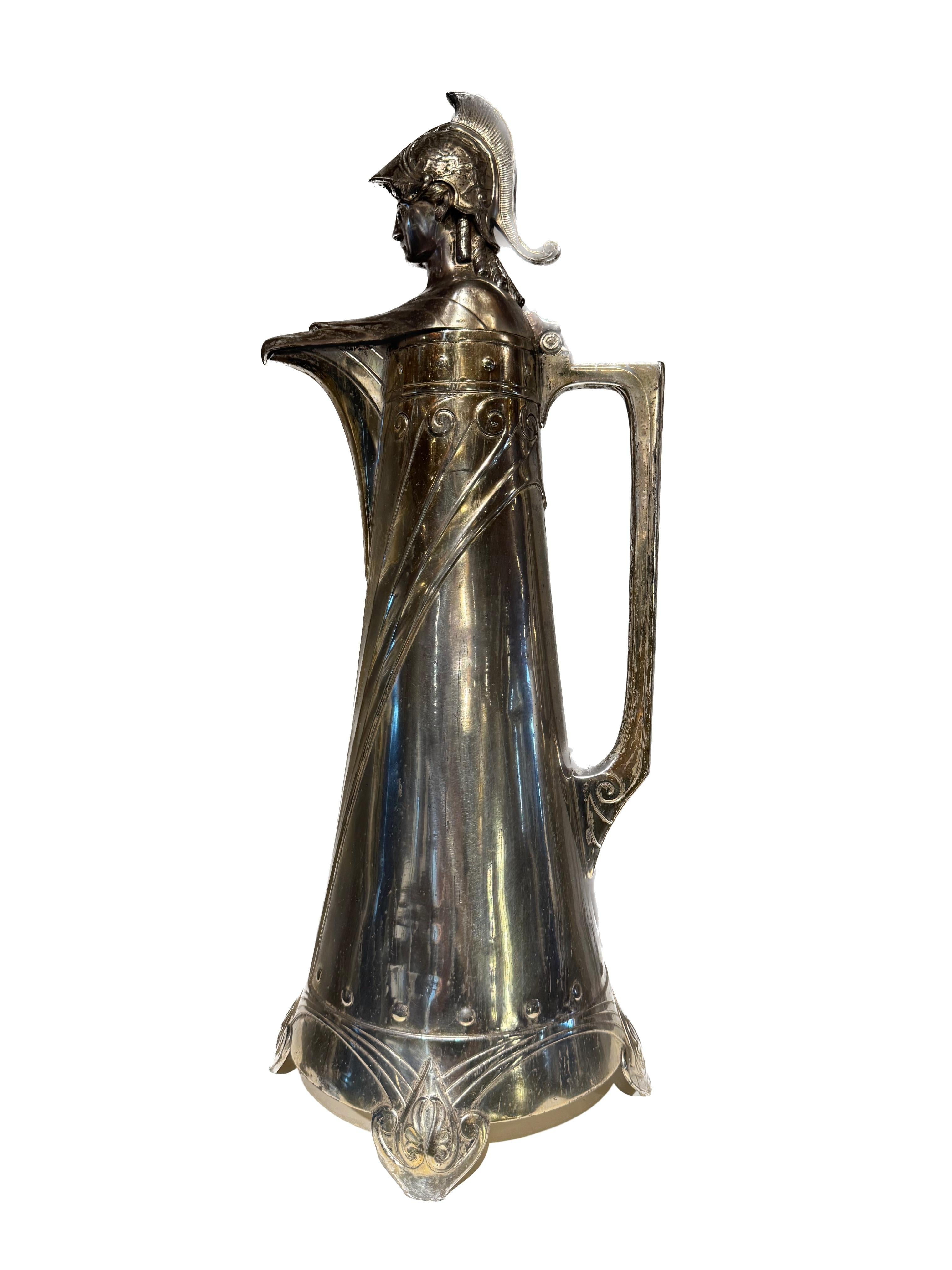 Tedesco Coppia di brocche tedesche WMF Art Deco in metallo in vendita