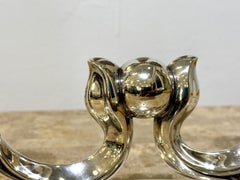 Pair of German WMF Art Deco Two-Arm Candle Holders