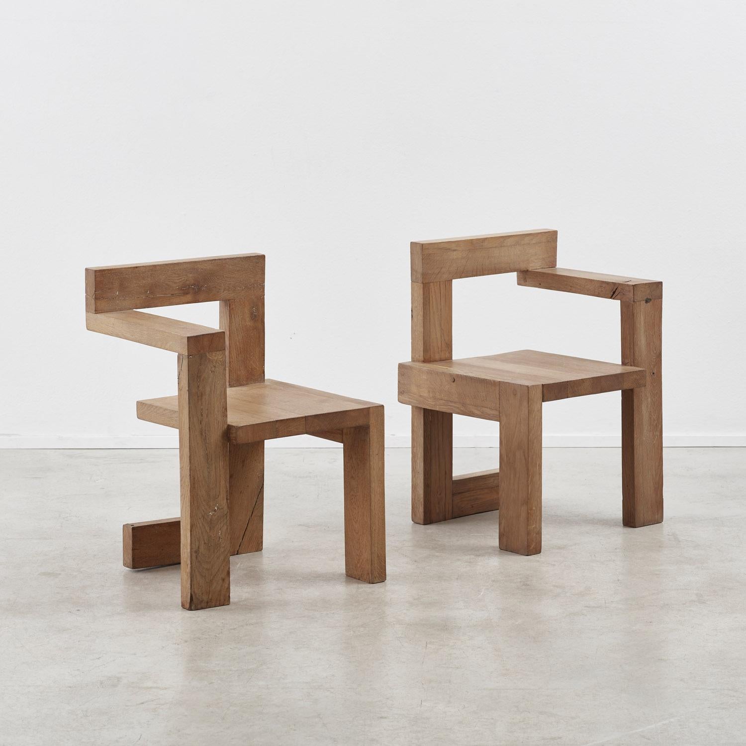 Gerrit Rietveld (1888–1964) was a key figure in the De Stijl movement, known for his radical use of geometry, line, and primary colour. A trained cabinetmaker, he brought a sculptural sensibility to furniture design, reducing forms to their most