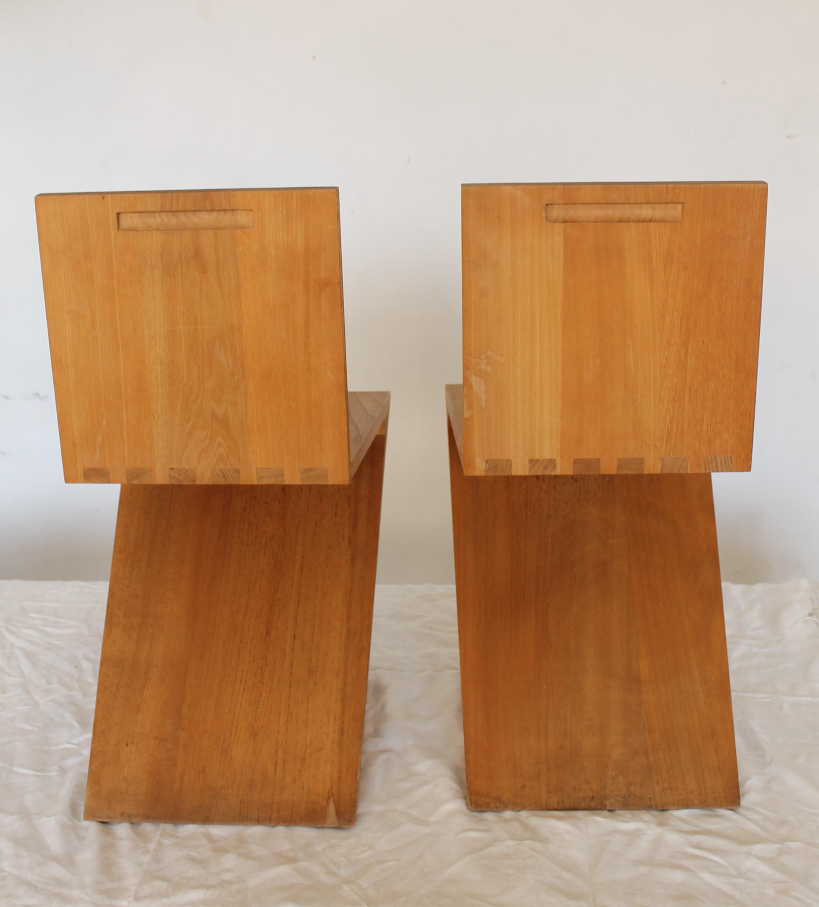 Fin du 20e siècle Paire de chaises Gerrit Rietveld 