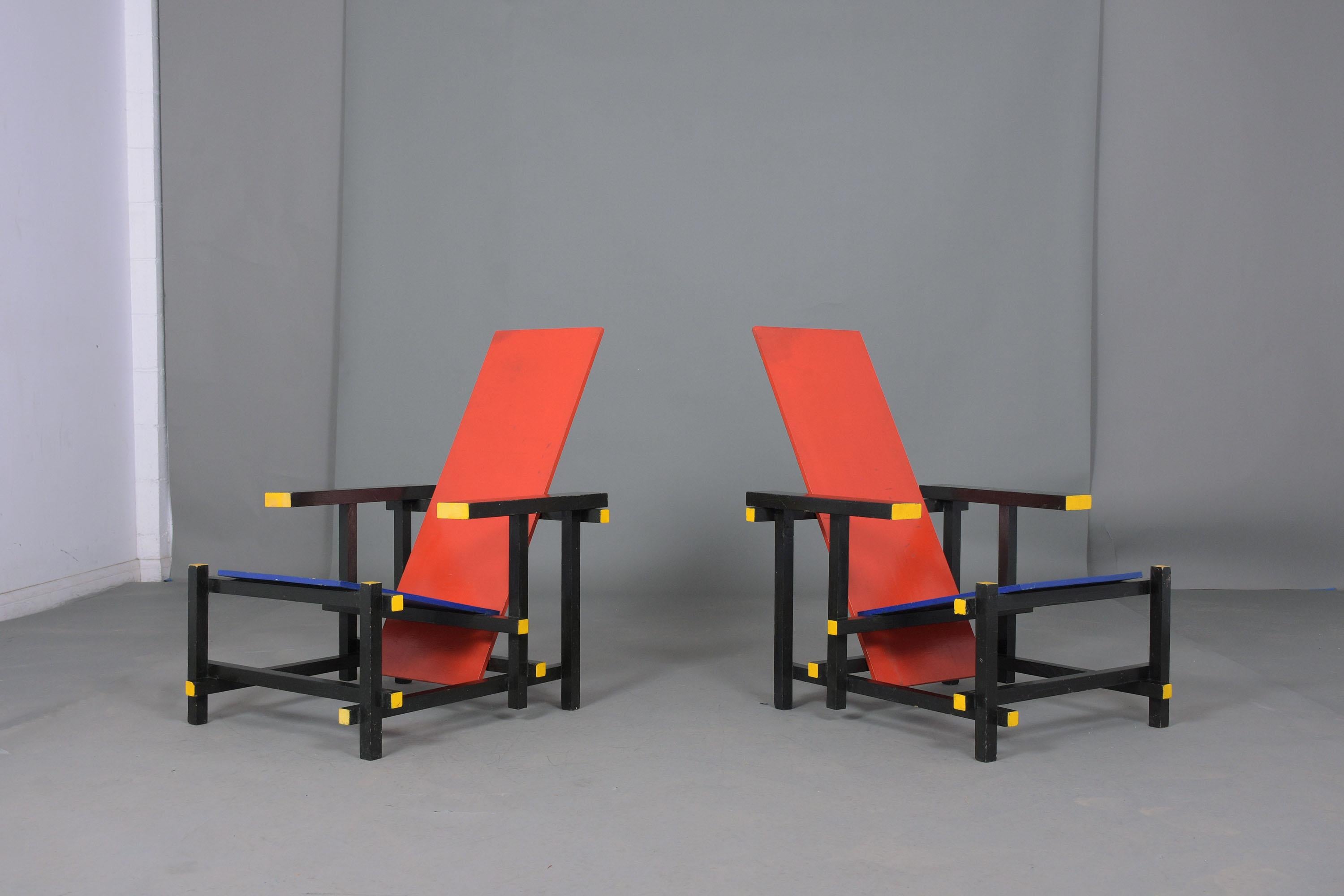 Wood Pair of Gerrit Rietveld Chairs