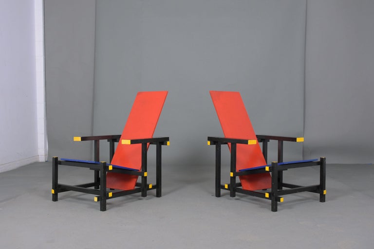 Wood Pair of Gerrit Rietveld Chairs For Sale