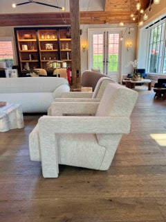 Paire de fauteuils Gerrit Thomas Rietveld Utrecht en lin par Cassina