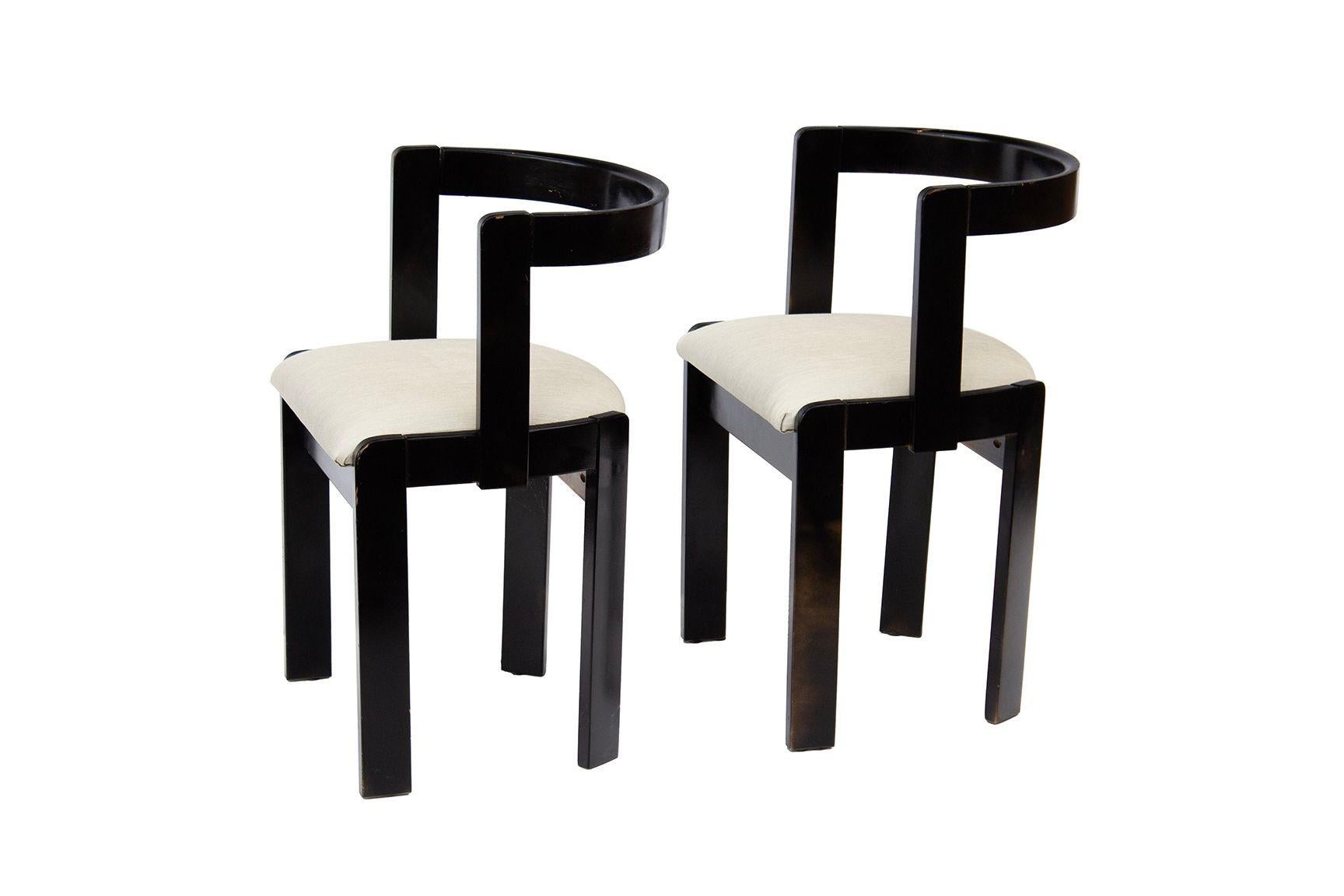 Bentwood Pair of Gestural Dining Chairs by International Furniture Corp For Sale