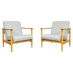 Pair of Mid-Century Modern Blue Lounge Chairs GFM-142 by Edmund Homa, 1960s