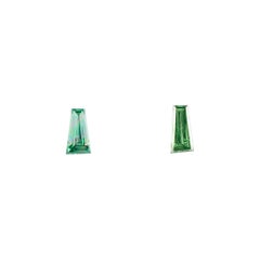 Pair of GIA Certified Loose Tapered Baguette Treated Natural Fancy Green 0.39ct