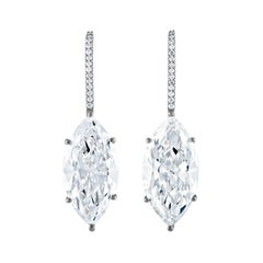 Pair of GIA Certified Marquis Diamonds Set in Platinum Earrings