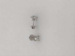 Pair of GIA Cushion Cut Earrings with a Total Weight of 2.07 Carat