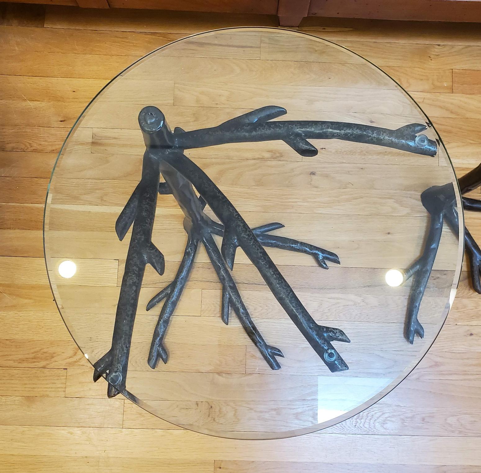 Unknown Pair of “Giacometti” Inspired  Metal End Tables in the Shape of Tree Branches