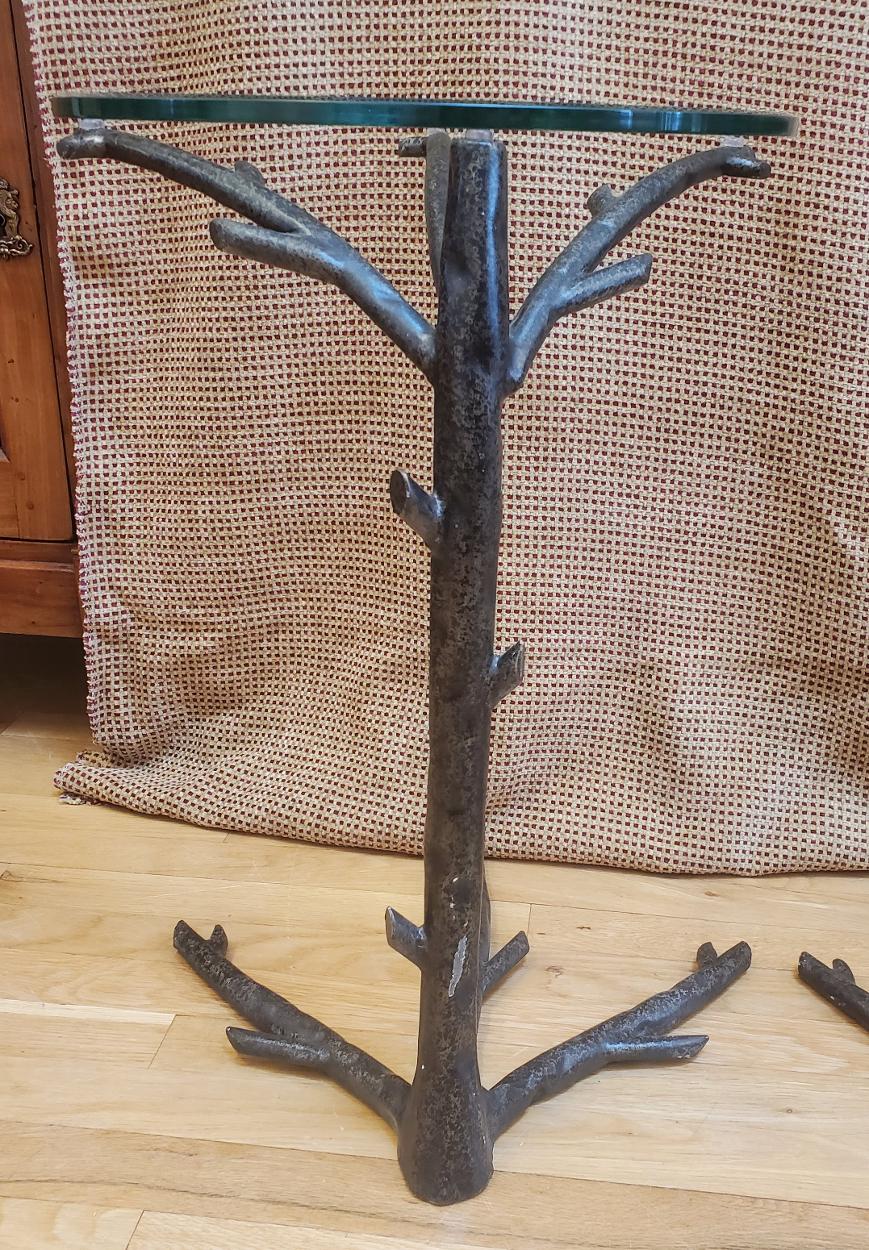 Pair of “Giacometti” Inspired  Metal End Tables in the Shape of Tree Branches In Good Condition For Sale In Middleburg, VA