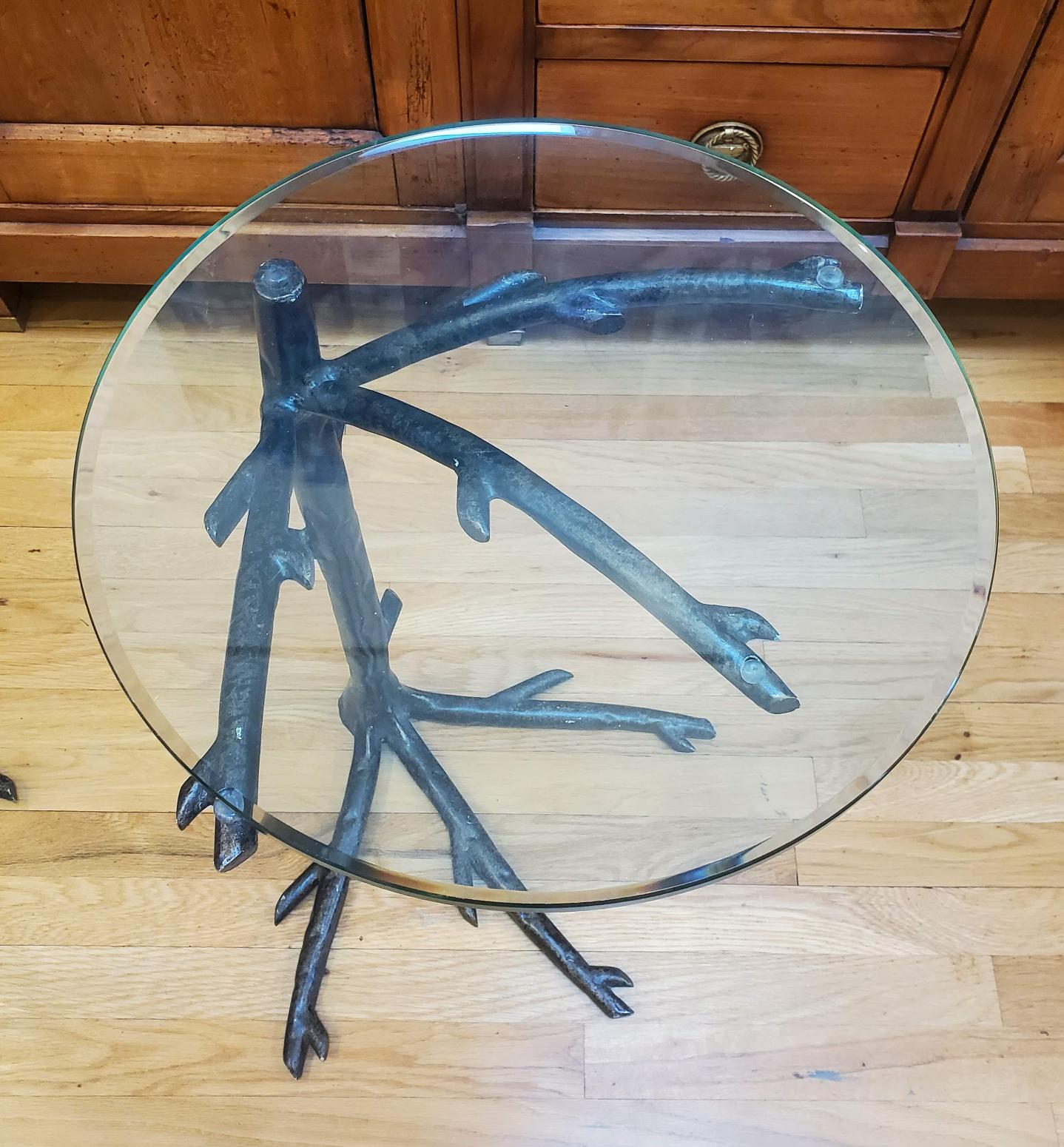 Pair of “Giacometti” Inspired  Metal End Tables in the Shape of Tree Branches For Sale 2