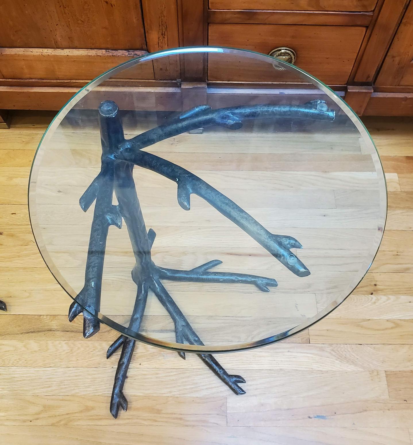 Pair of “Giacometti” Inspired  Metal End Tables in the Shape of Tree Branches 2
