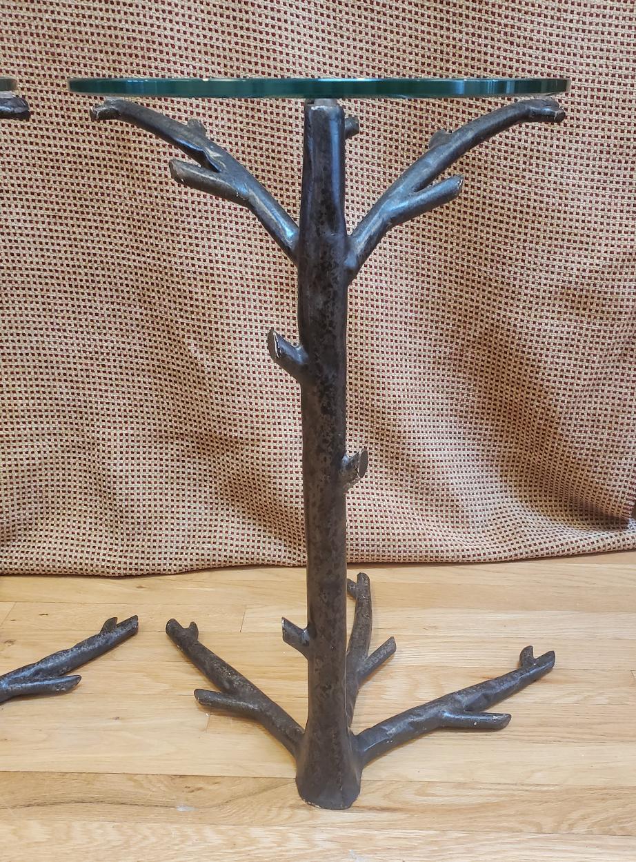 Pair of “Giacometti” Inspired  Metal End Tables in the Shape of Tree Branches For Sale 3