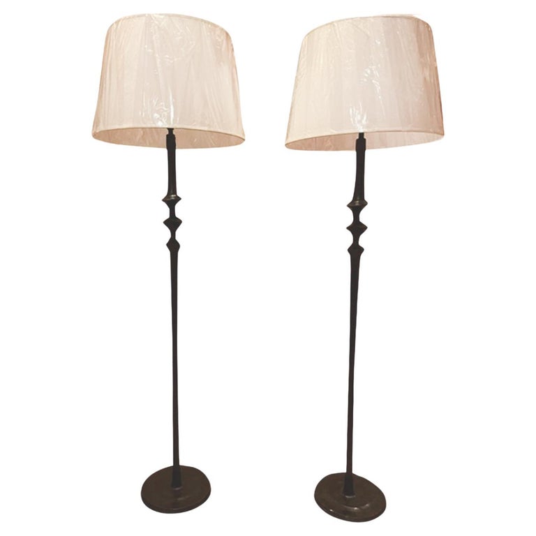 French Custom 1950's Bronze Lamp Inspired by Giacometti French Custom 1950's Bronze Lamp Inspired by Giacometti
