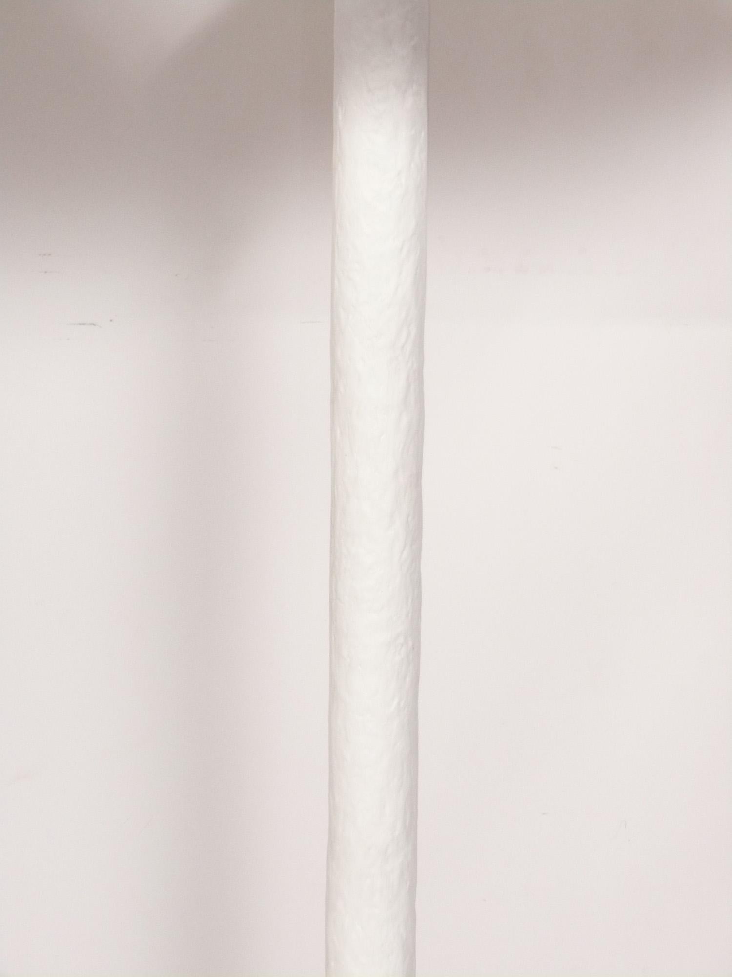 Pair of sculptural floor lamps in the style of Diego Giacometti, American, circa 2000s. They retain their original shades and are ready to use. The diameter of the base is 13