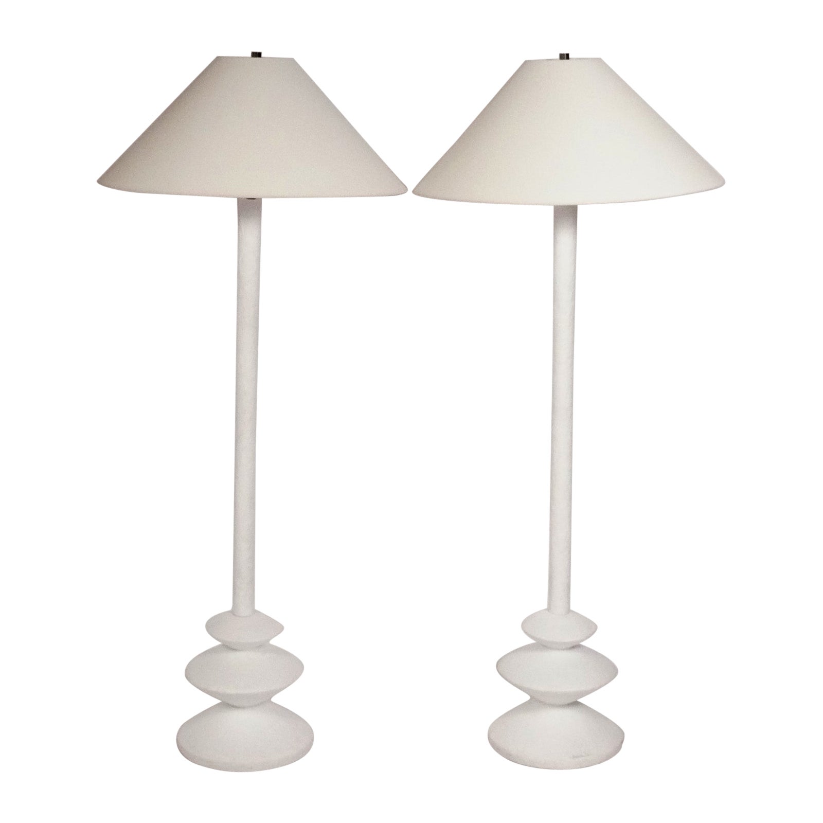 Pareja de lámparas de pie escultóricas estilo Giacometti
