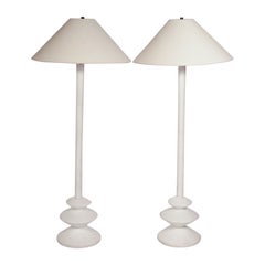 Pareja de lámparas de pie escultóricas estilo Giacometti