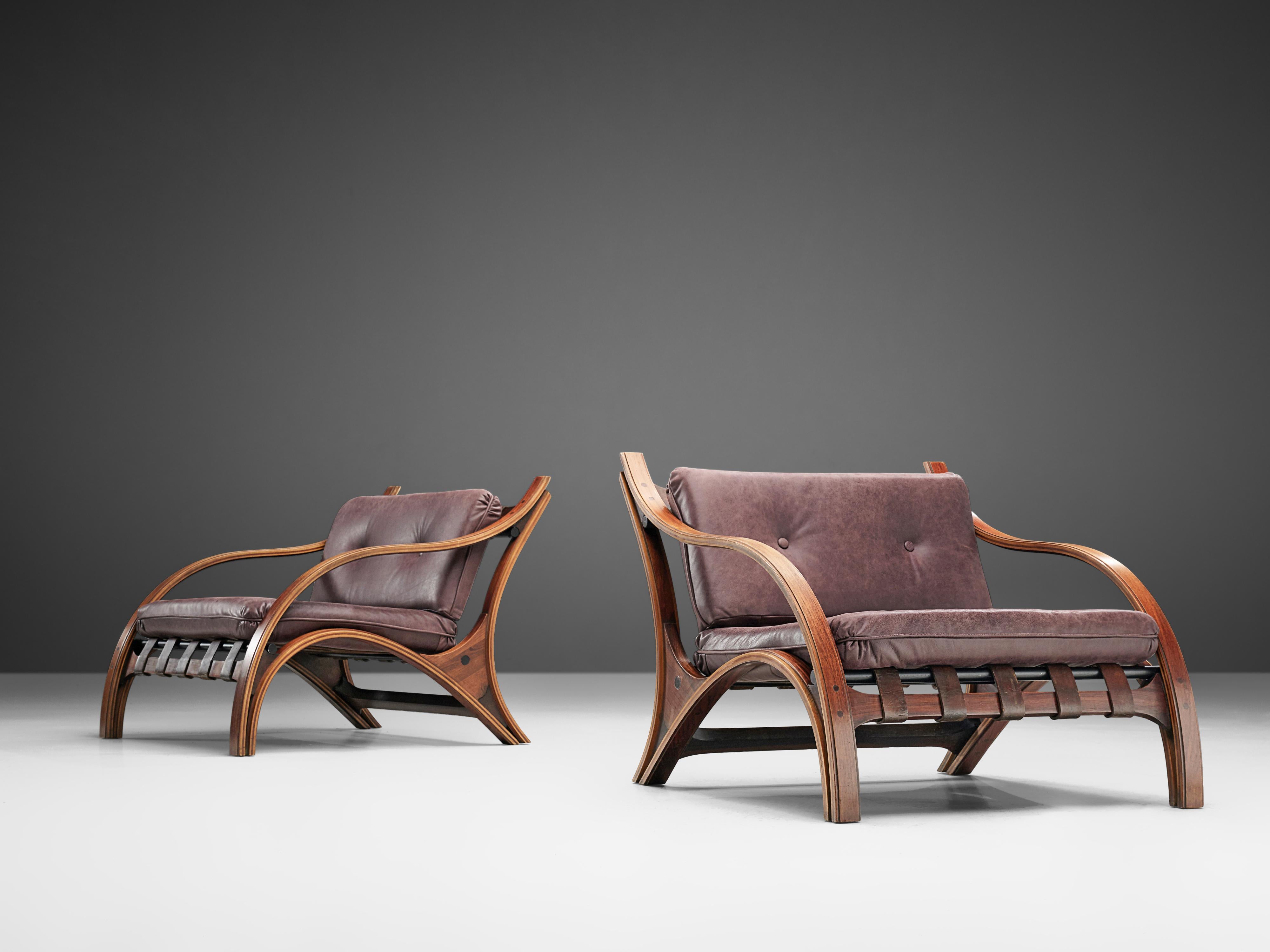 Italian Pair of Giampiero Vitelli Lounge Chairs