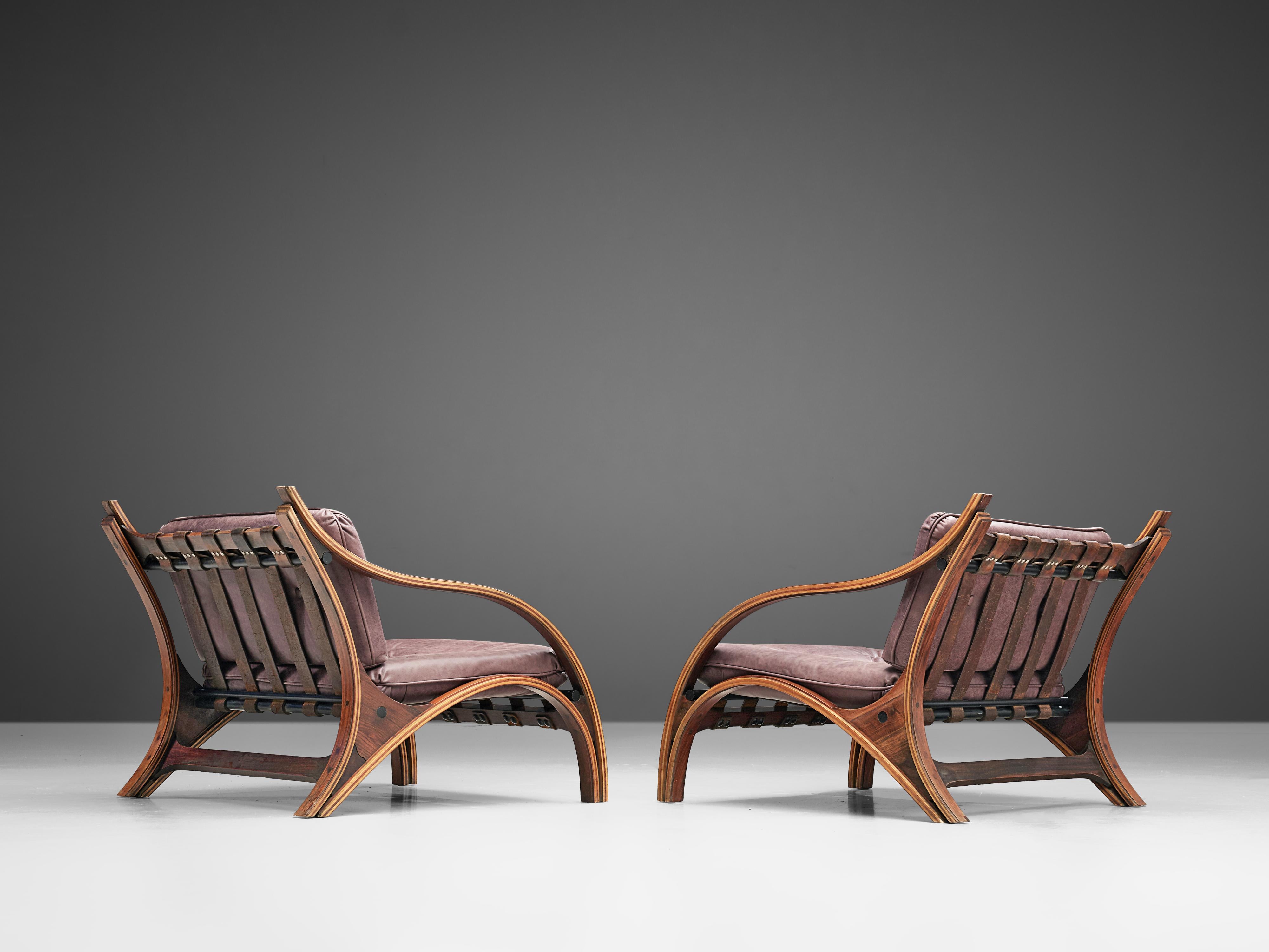 20th Century Pair of Giampiero Vitelli Lounge Chairs