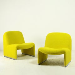 Paire de chaises Alky de Giancarlo Piretti en bouclé jaune pour Castelli Italie 1970