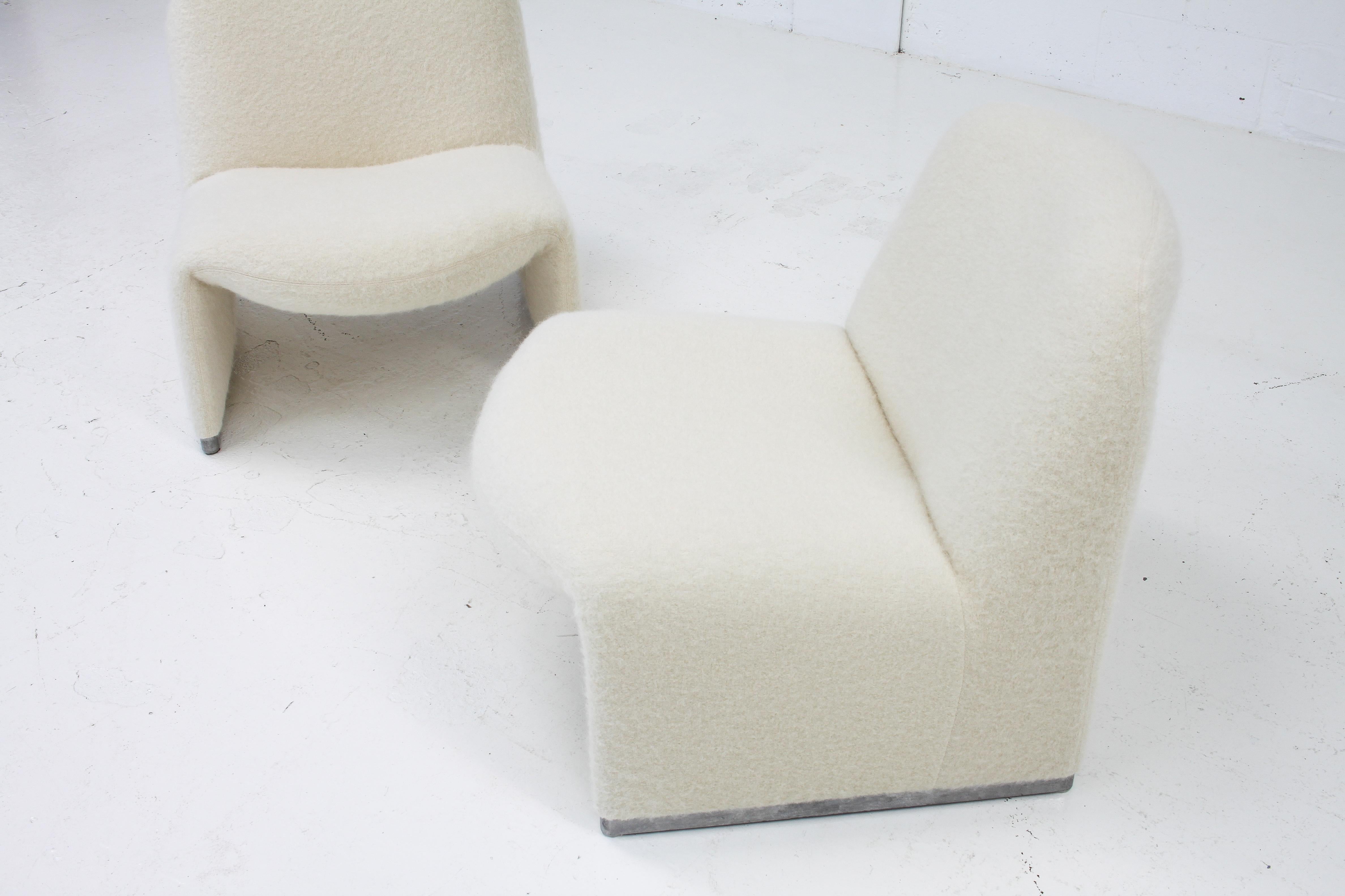 Pair of Giancarlo Piretti “Alky” Chairs in Fluffy Pierre Frey, Artifort, 1970s 4
